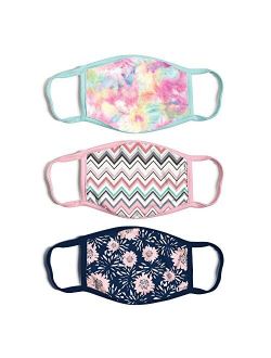 ABG Accessories Women's 3-Pack Adult Fashionable Germ Protection, Reusable Fabric Face Mask, Multicolor