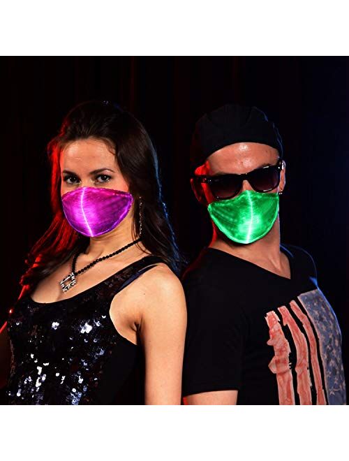 LED Light up Mask Luminous Glowing Masks for Party Festival Dancing Gift,7 colors