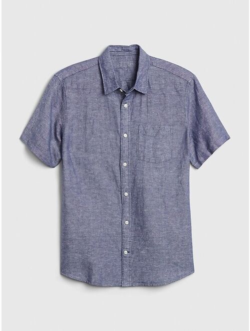GAP Short Sleeve Shirt in Linen-Cotton