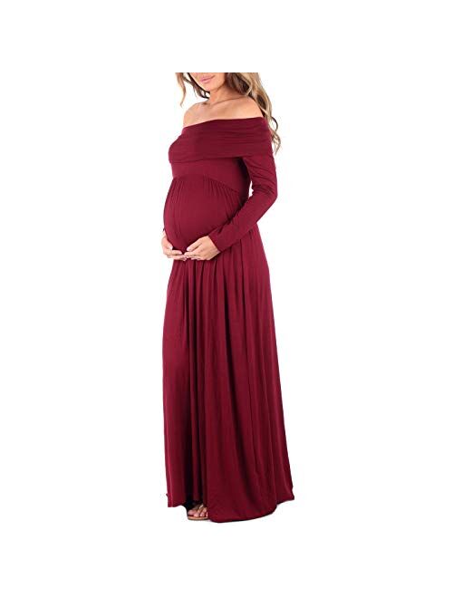 Cowl Neck and Over The Shoulder Maternity Dress