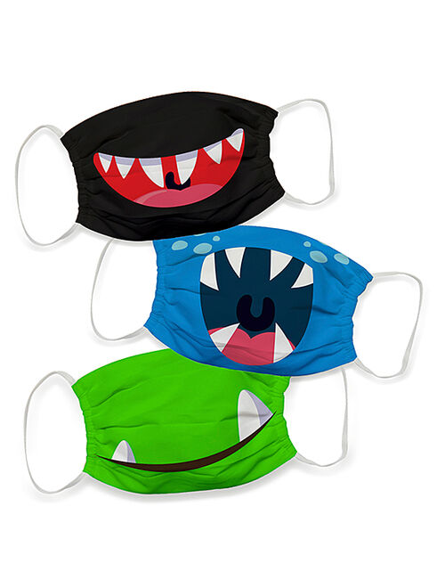 Blue Monster Kids Assorted 3-Piece Non-Medical Face Mask Set