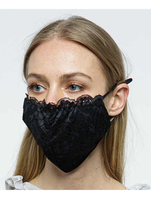 Black Floral Lace Non-Medical Face Mask