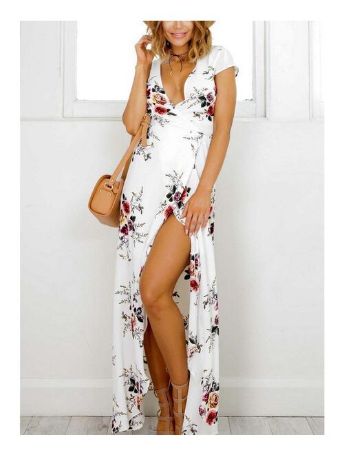 Liva Girl | White Floral Maxi Wrap Dress - Women