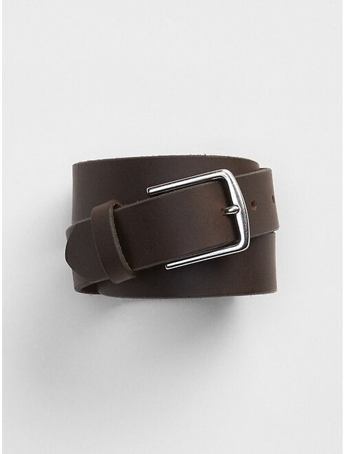 GAP Men's Leather Rectangular Buckle Belt