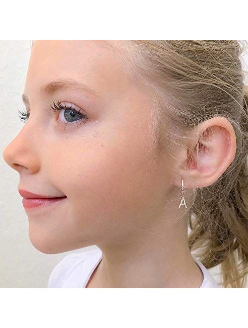 925 Sterling Silver Initial Stud Earrings Hypoallergenic Earrings for Women Girls Sensitive Ear Sterling Silver Stud Earrings for Girls Women