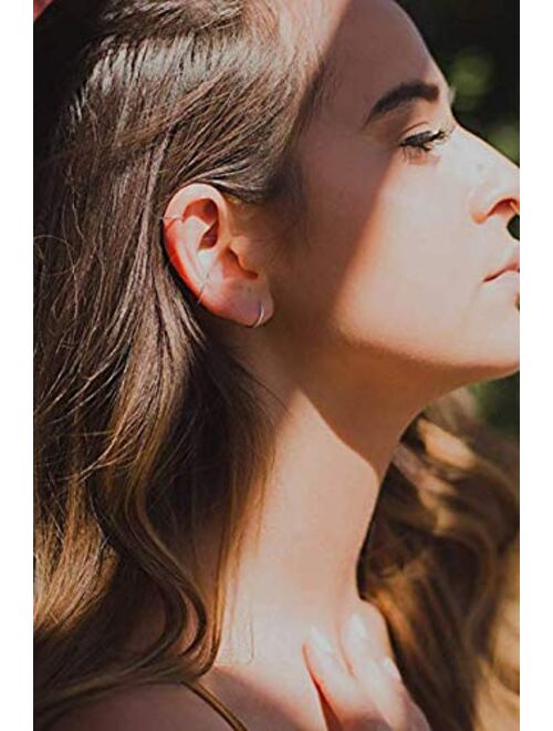 Silver Hoop Earrings- Cartilage Earring Endless Small Hoop Earrings Set for Women Men Girls,3 Pairs of Hypoallergenic 925 Sterling Silver Tragus Earrings Nose Lip Rings (