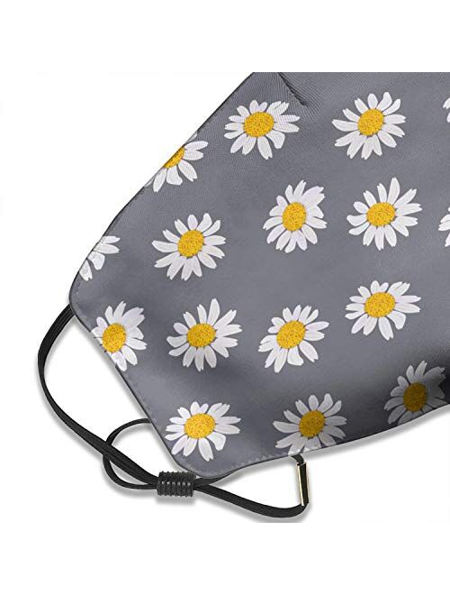 Summer Daisy Flowers Adult Face Cover Reusable Face Shield Dust Mask for Women & Men