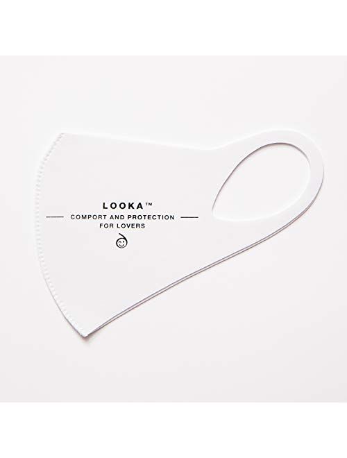 LOOKA MASK Protective Fashion Air Mask | Washable and Reusable | Double Layered Face Mask | Lovers White