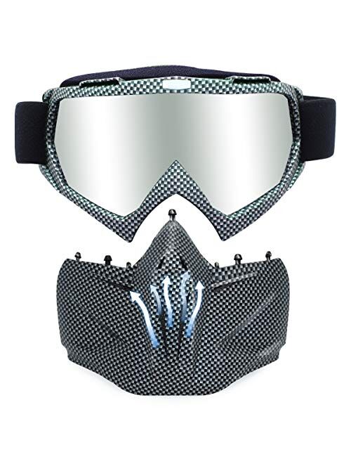 PP PICADOR Detachable Motocross Motorbike Goggles UV Protective Adult Man Motorcycle Helmet Goggles Removable Face Mask 