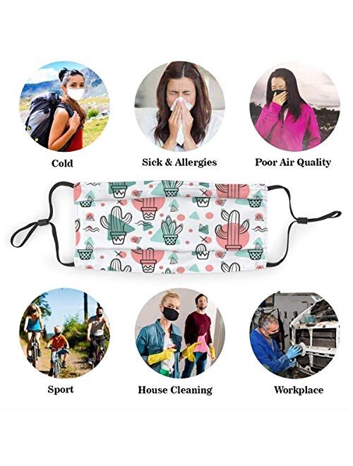 Child Teens Dust Face Cover Mask Washable Mouth Guard with Replaceable Filter Activated Carbon Soft Breathable Cute Lightweight Breathable Outdoor Sports for Boys Girls C