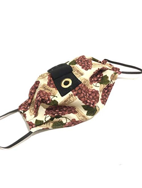 Handmade Fabric Face Mask Wine Sipper with Straw Hole