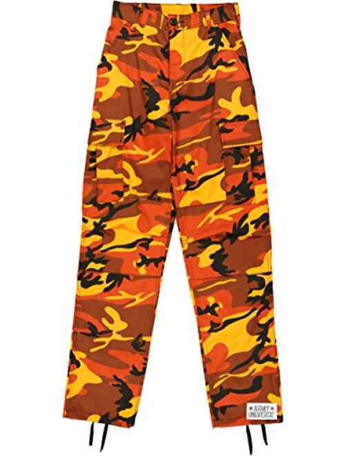 Army Universe Orange Camo Cargo BDU Pants Hunters Camouflage Tactical Military Fatigues Pin