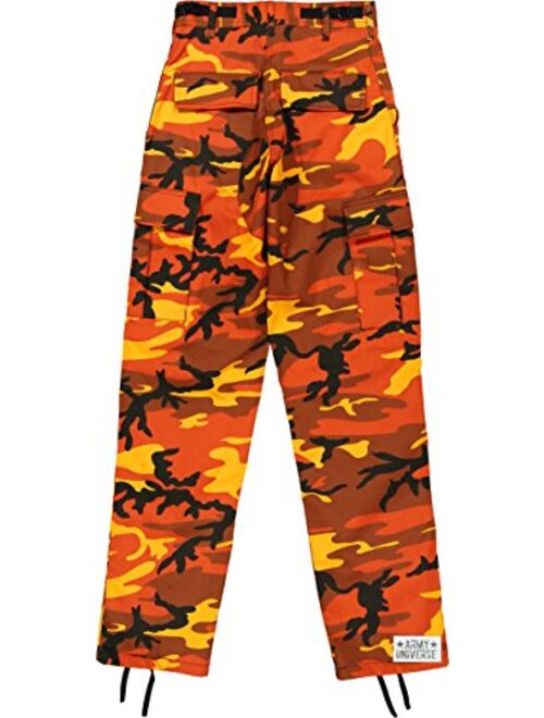 Army Universe Orange Camo Cargo BDU Pants Hunters Camouflage Tactical Military Fatigues Pin