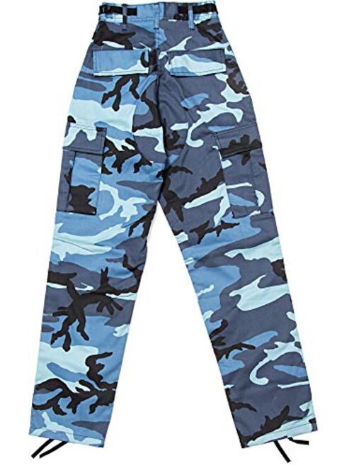 Sky Blue Camouflage Military BDU Pants Cargo Fatigues Fashion Trouser Camo Bottoms