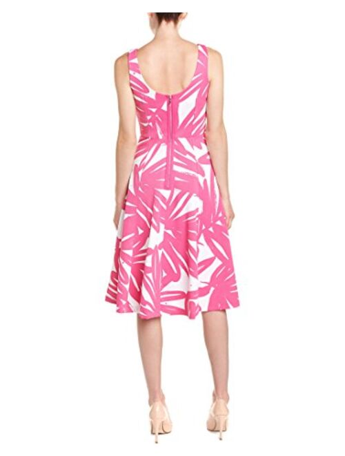 Donna Morgan Women's Sleeveless Palm Print Midi Dress