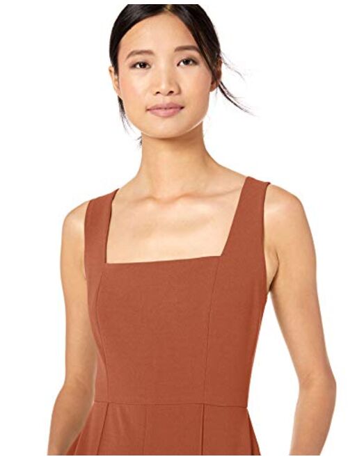Donna Morgan Women's Square Neck Crepe Sleeveless Cropped Jumpsuit