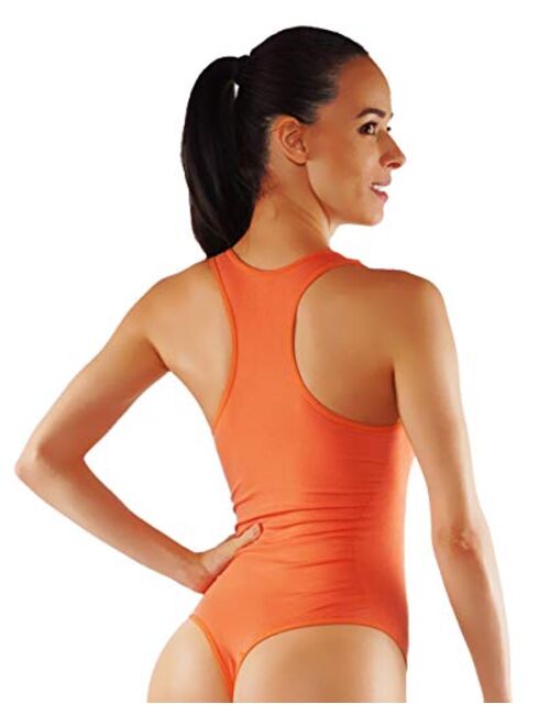 Women's Bodysuit Casual Leotards Sexy Sleeveless Race Back Romper with Snap Crotch