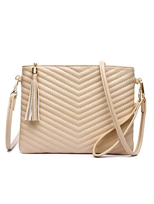 LYPULY Small Crossbody Bags for Women, Trendy Vegan Leather Shoulder Purses, Clutch Wallet with Wristlet Strap