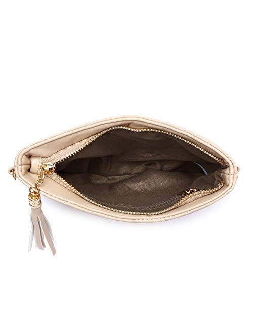 LYPULY Small Crossbody Bags for Women, Trendy Vegan Leather Shoulder Purses, Clutch Wallet with Wristlet Strap