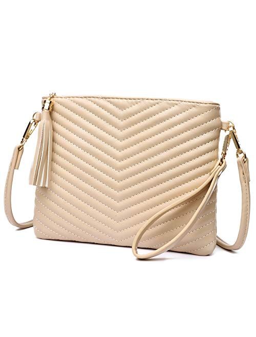 LYPULY Small Crossbody Bags for Women, Trendy Vegan Leather Shoulder Purses, Clutch Wallet with Wristlet Strap