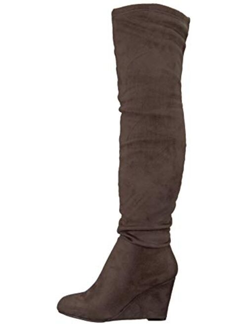 Chinese Laundry Suede High Heel Wedges Over The Knee Boot