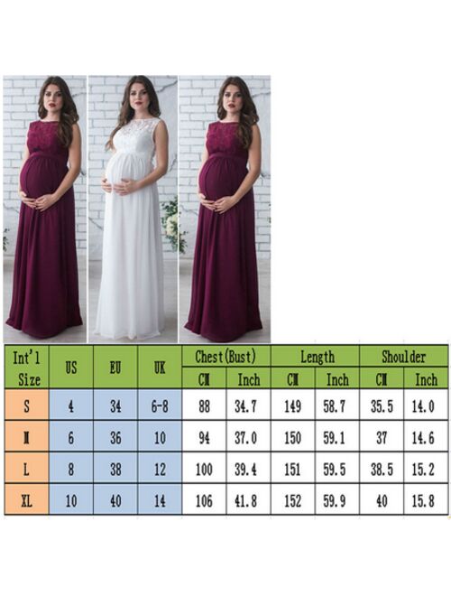 Meihuida Lace Prom Gown Maternity Maxi Dress Wedding Party Dress Photography Prop Clothes