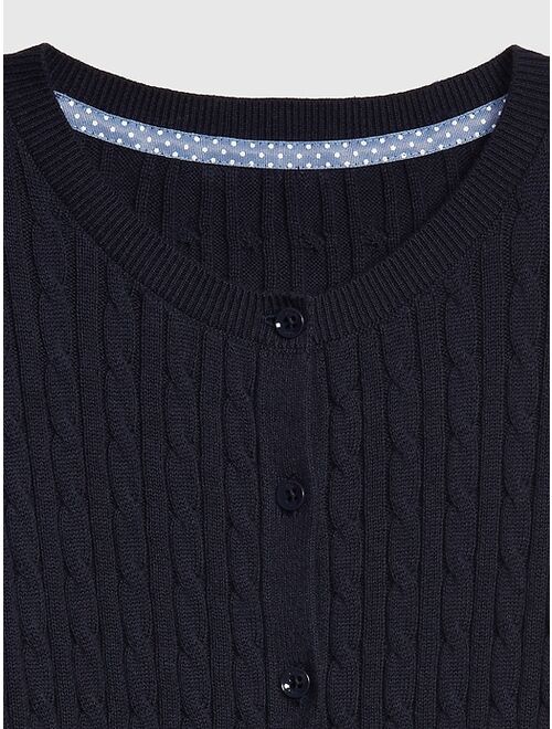 GAP Kids Uniform Cable-Knit Cardigan Sweater