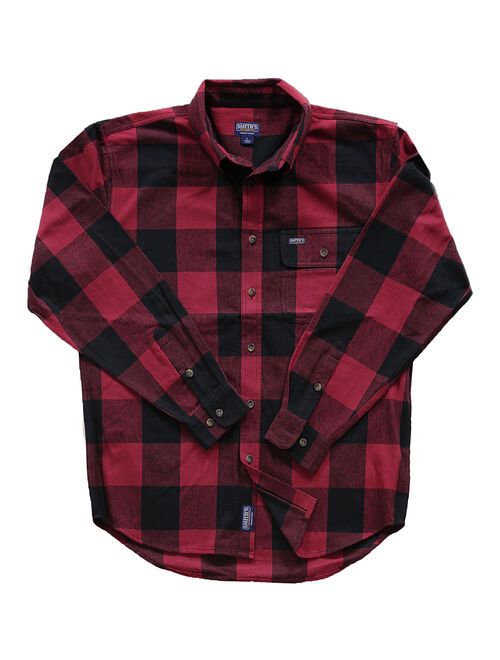Smith's Workwear | Red & Black Buffalo Check Flannel Button-Up - Men