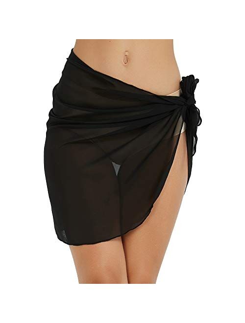 Sythyee Women’s Swimsuit Cover Up Summer Beach Wrap Skirt Swimwear Chiffon Pareo Sarong Bikini Coverups