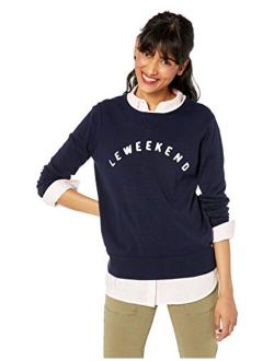 J.Crew Mercantile Women's Long-Sleeve Cotton Le Weekend Graphic Sweater