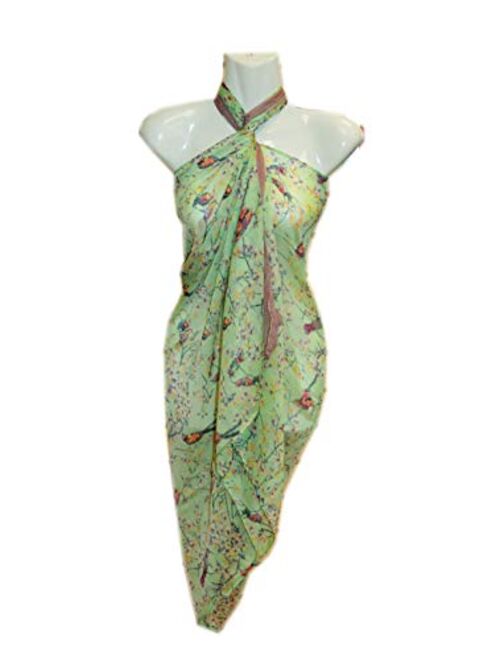 Scarf_tradinginc Floral Dragonfly Bird Pareo Sarong Swimsuite Cover up