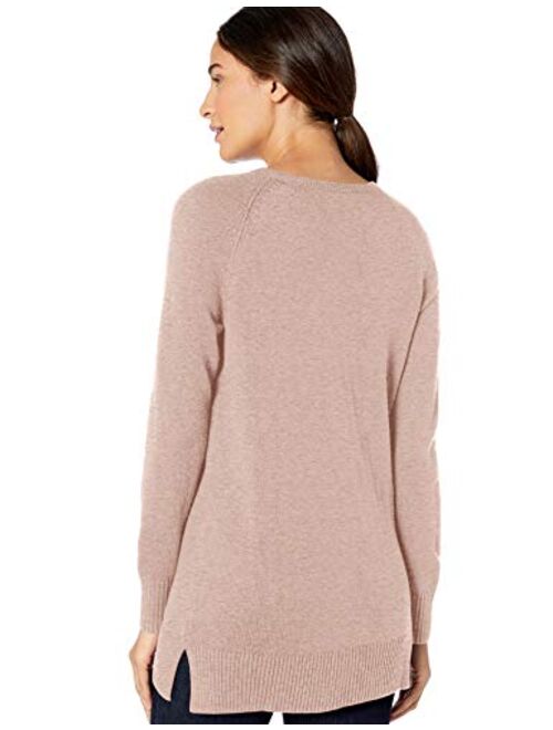 Amazon Brand - Lark & Ro Women's Long Sleeve Tunic V-Neck Sweater