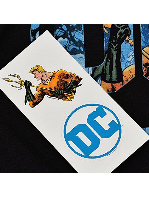 DC Comics Logo Pullover Hoodie Sweatshirt & Stickers