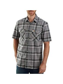 Men's Relaxed Fit Short Sleeve Plaid Shirt