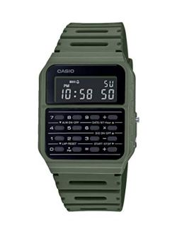 Data Bank Quartz Watch with Resin Strap, Green, 24.1 (Model: CA-53WF-3BCF)