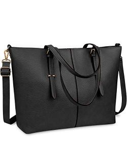 Laptop Tote Bag for Women 15.6 Inch Leather Computer Laptop Bag Office Work Bag