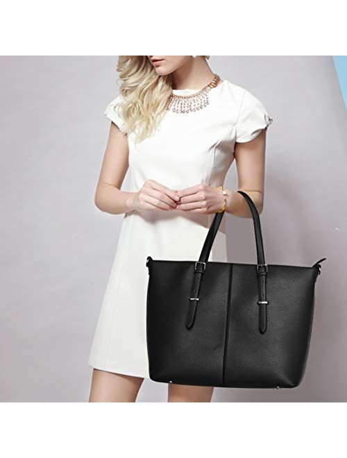 Laptop Tote Bag for Women 15.6 Inch Leather Computer Laptop Bag Office Work Bag