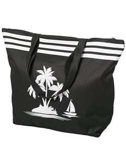 Beach Bag Womens Large Canvas Summer Tote Bags With Zipper Closure 19