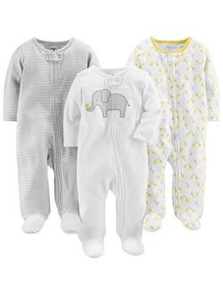 Baby 3-Pack Cotton Footed Sleep and Play