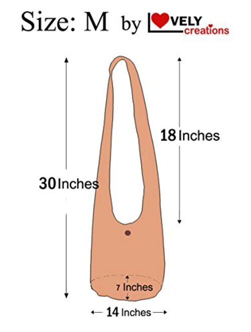 Lovely Creations's Hippie Boho New Elephant Crossbody Bohemian Gypsy Sling Shoulder Bag"Medium" Size