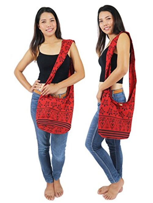 Lovely Creations's Hippie Boho New Elephant Crossbody Bohemian Gypsy Sling Shoulder Bag"Medium" Size