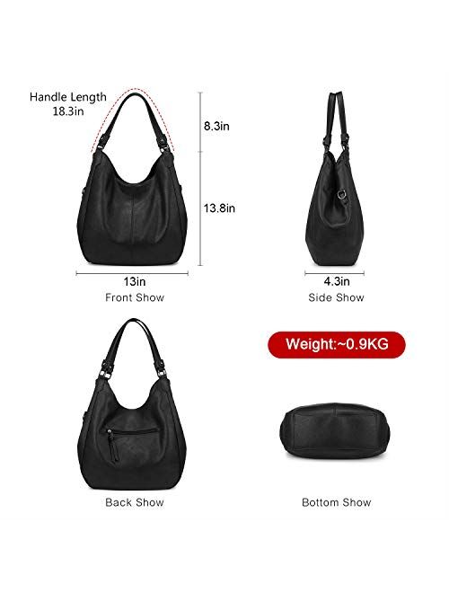 Realer Hobo Bags for Women Faux Leather Shoulder Bag Large Crossbody Bags with 2 Compartments