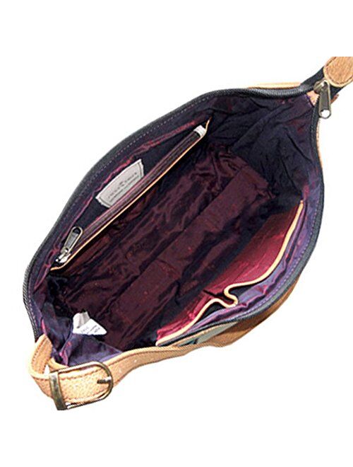 Anuschka Women's Genuine Leather Shoulder Bag | Hand Painted Original Artwork | Medium Zippered Hobo