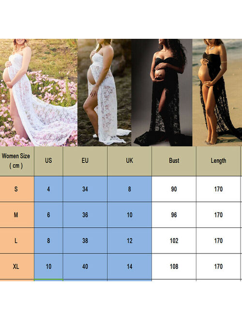 Lookwoild Pregnant Women Lace Long Maxi Dress Maternity Gown Photography Props Photo Shoot