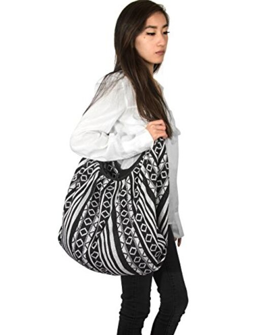 Jacquard Cotton Baguette Shoulder Banana Style Fashion Travel Tote Bag Hobo Casual Market Purse Handbag 