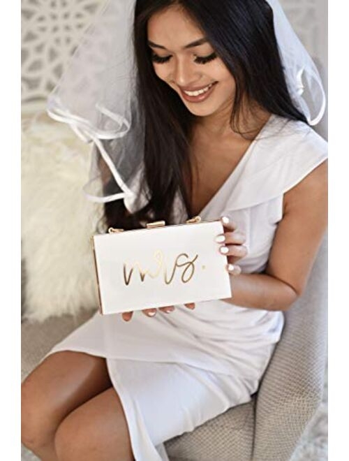 Mrs Purse Acrylic Clutch Bridal Shower Gift for Bride Honeymoon