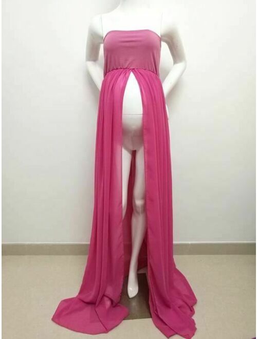 Maternity Maxi dresses Maternity Photography Props Chiffon Dresses Off Shoulders