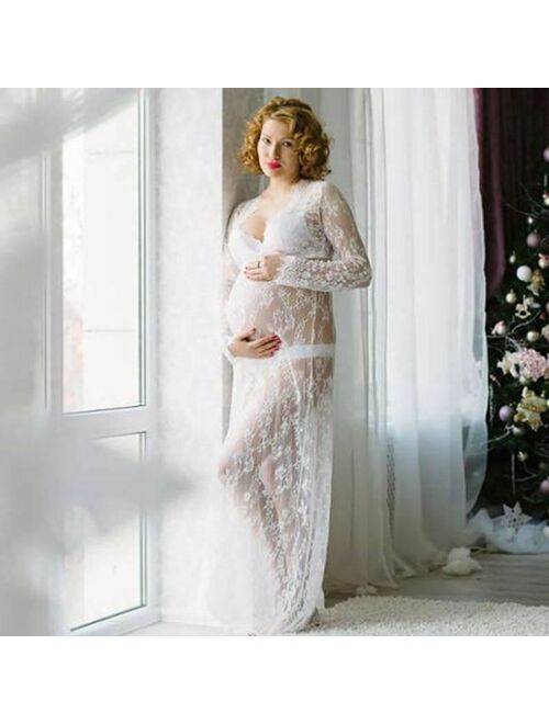 Maternity Photography Props Gown Maxi Lace Maternity Gown Pregnant Fancy Photo S