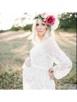 2016 Maternity Photography Props Cotton Maternity Clothes Lace Vestidos Fashion