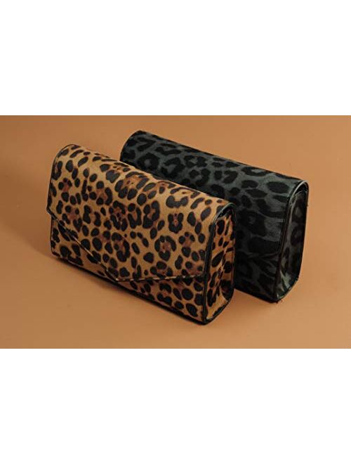 Leopard Print Envelope Evening Clutch Women Chain Shoulder Bag